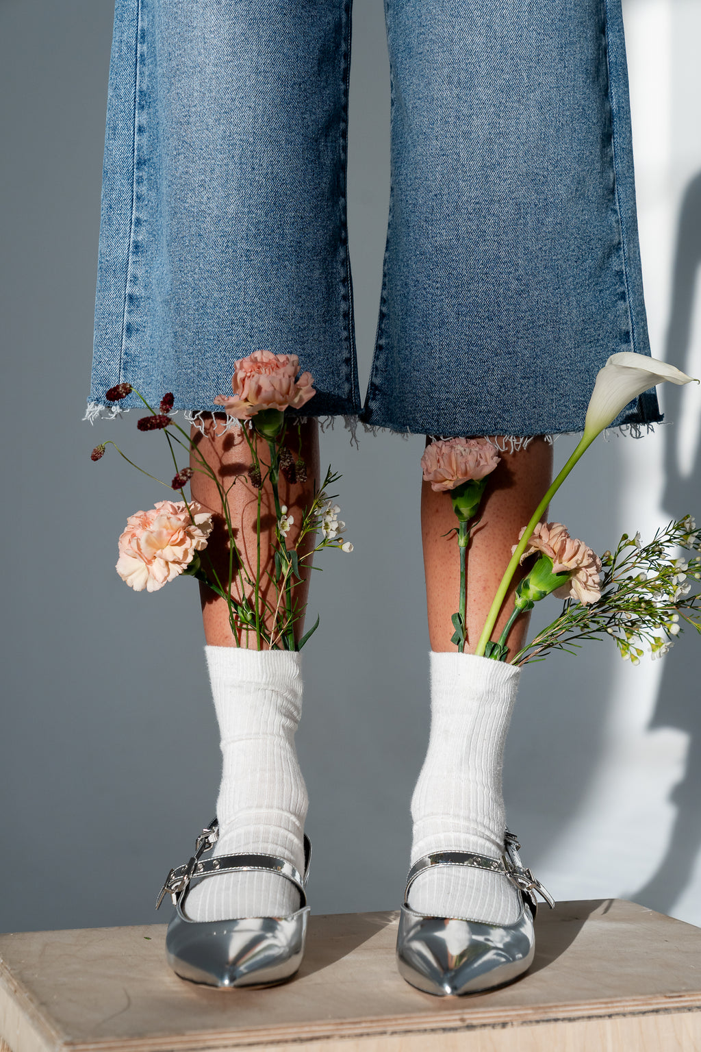 Aire Slingback Flats in Silver