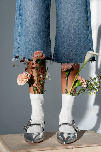 Aire Slingback Flats in Silver