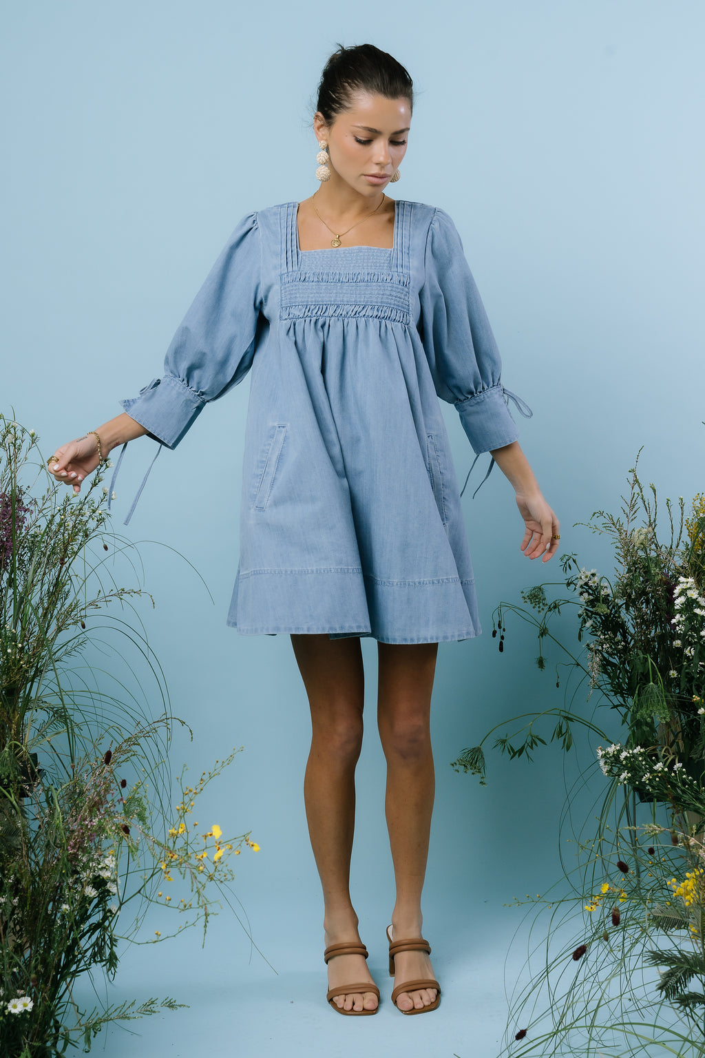 Ginny Denim Baby Doll Dress - FINAL SALE