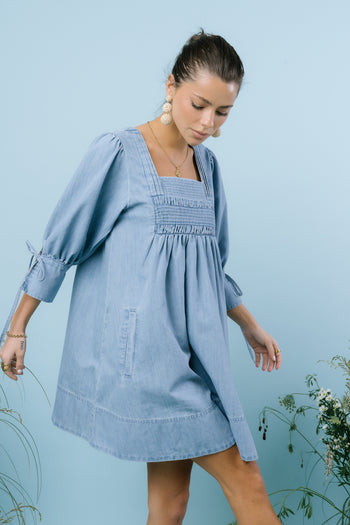 Ginny Denim Baby Doll Dress - FINAL SALE