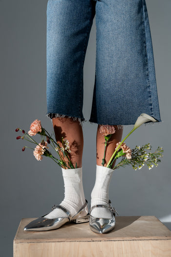 Aire Slingback Flats in Silver