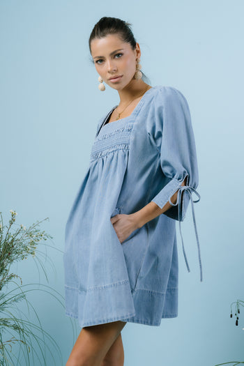 Ginny Denim Baby Doll Dress - FINAL SALE