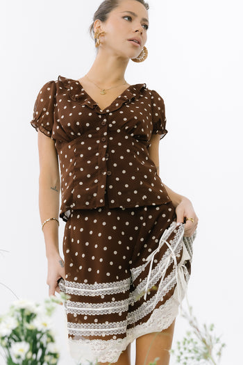 Nacie Polka Dot Mini Skirt