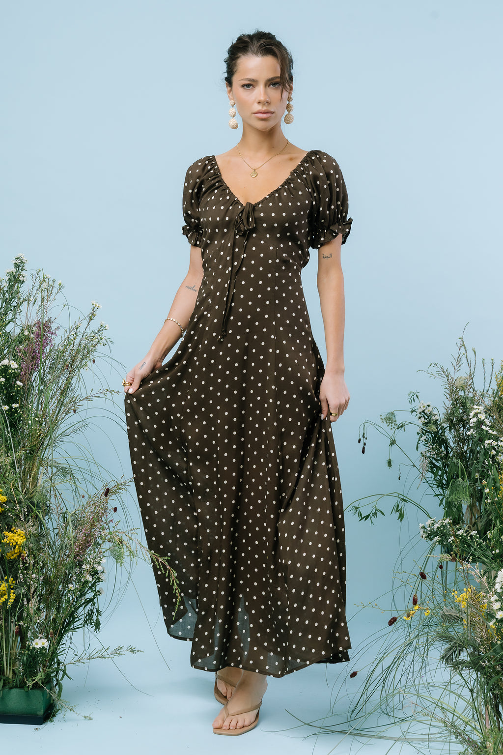 julianna floral maxi dress Julianna Polka Dot Maxi Dress