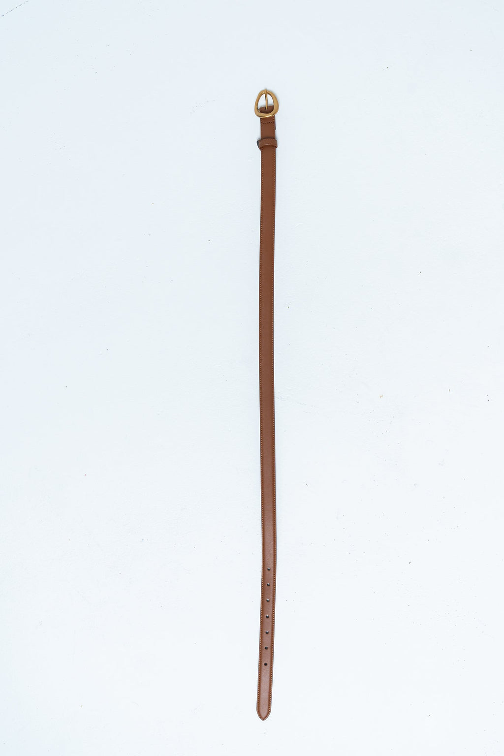 Delia Brushed Gold Belt in Tan