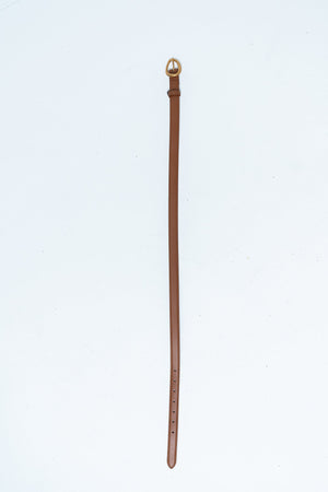 Delia Brushed Gold Belt in Tan