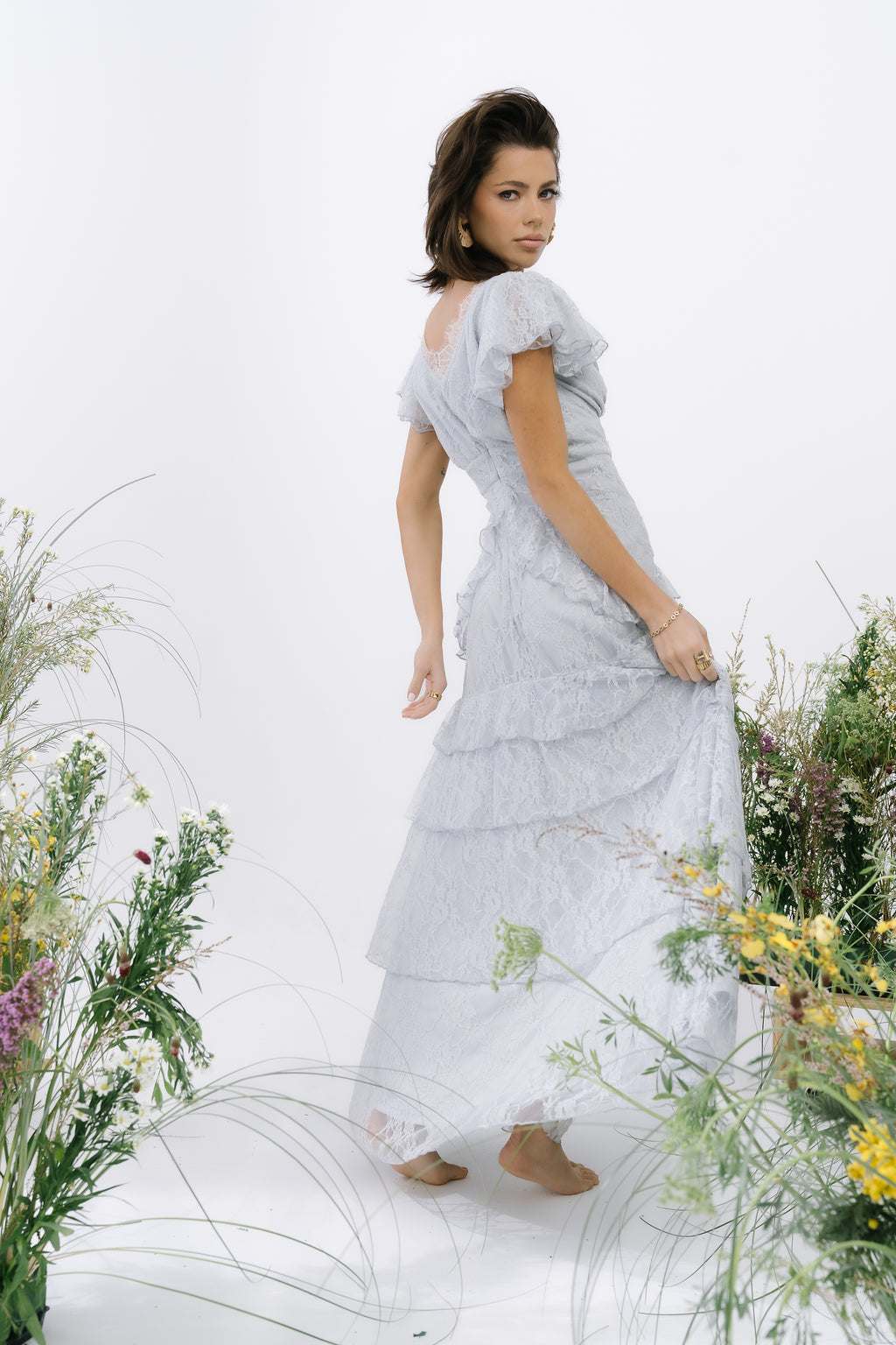 Tracie Lace Maxi Dress in Blue Tracie Lace Maxi Dress in Blue