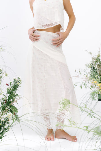 Cali Mixed Media Maxi Skirt