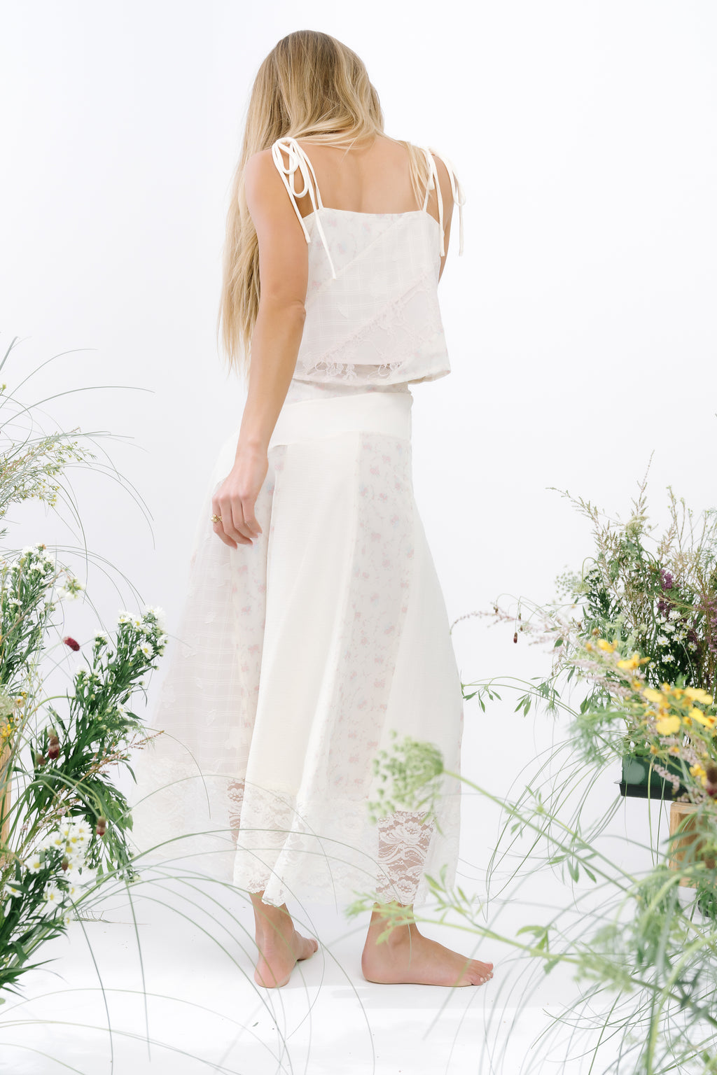 Cali Mixed Media Maxi Skirt