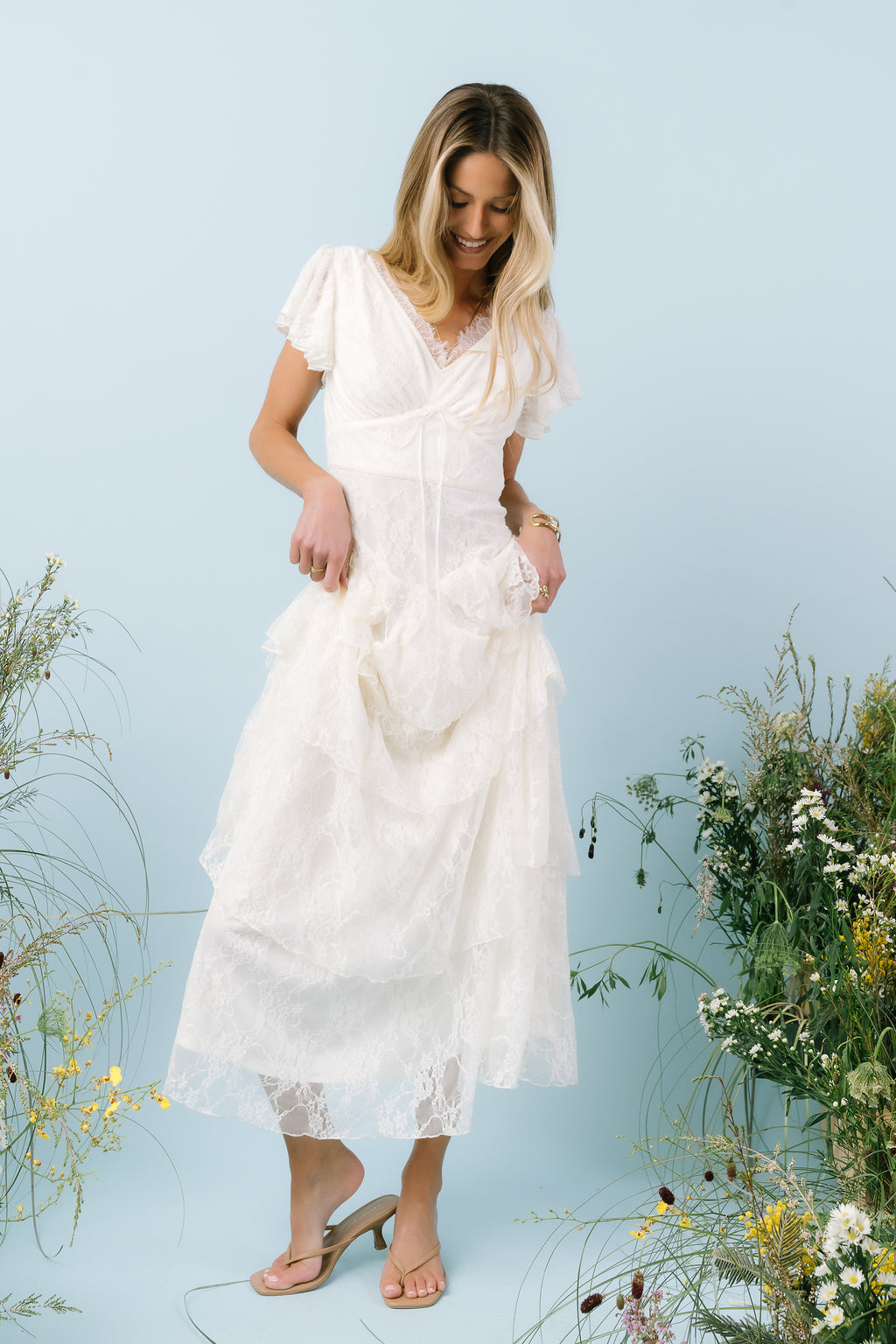 Tracie Lace Maxi Dress in Ivory