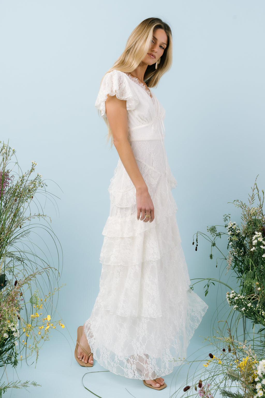 Tracie Lace Maxi Dress in Ivory