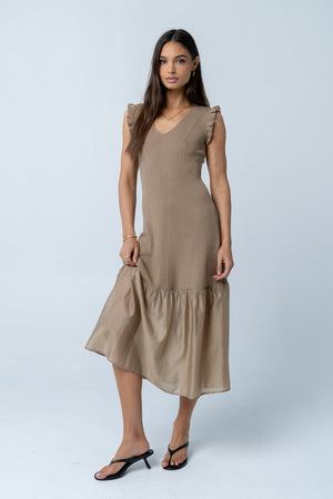 bohme cream dress Maeve Midi Dress in Cream