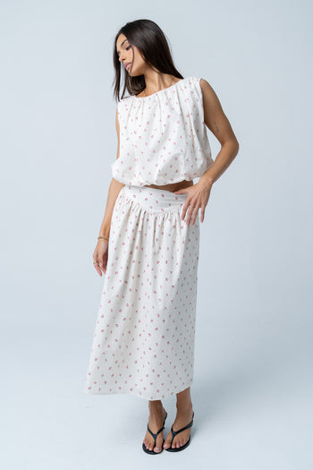 Tyla Cherry Midi Skirt