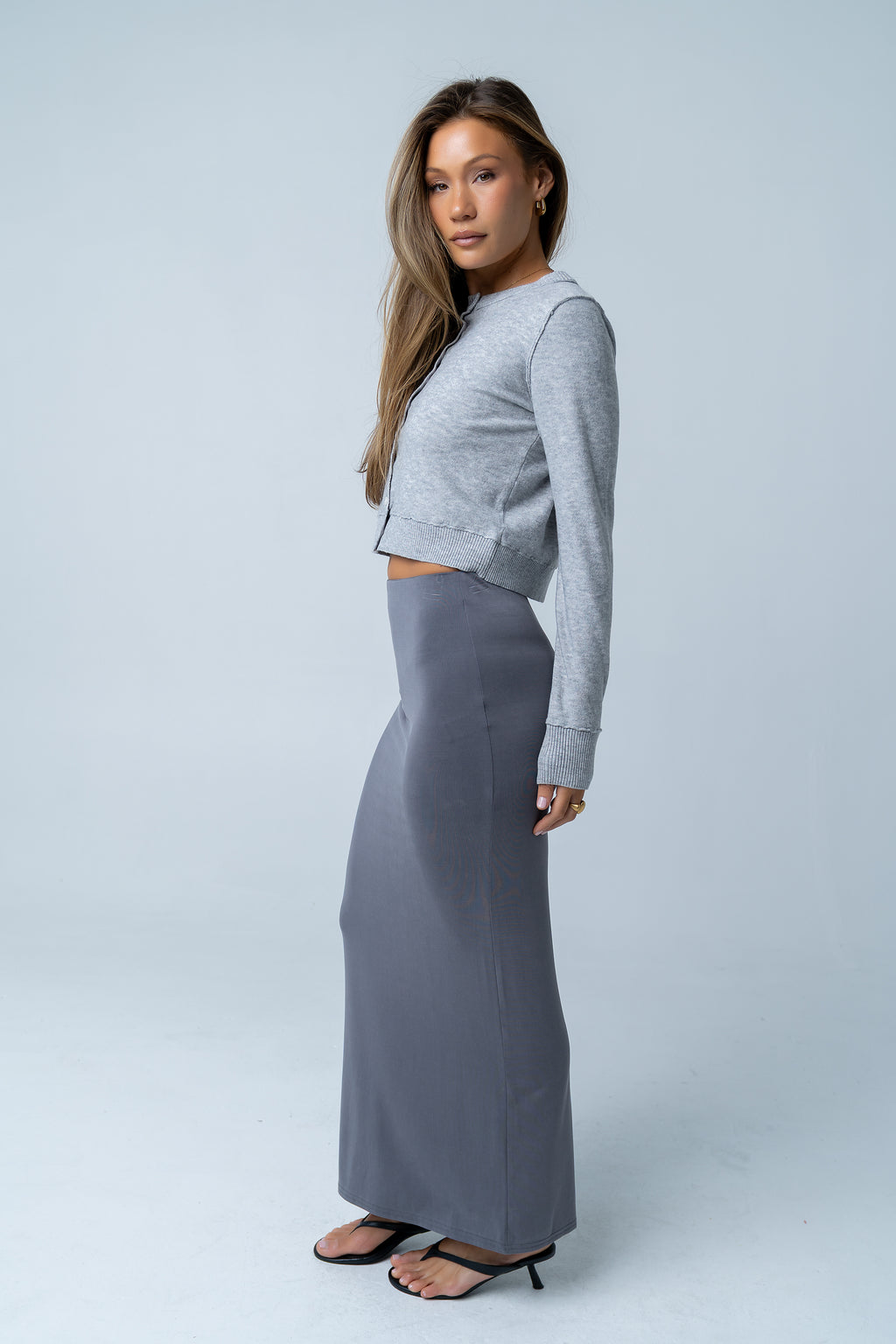 Ariany Maxi Skirt in Charcoal - FINAL SALE