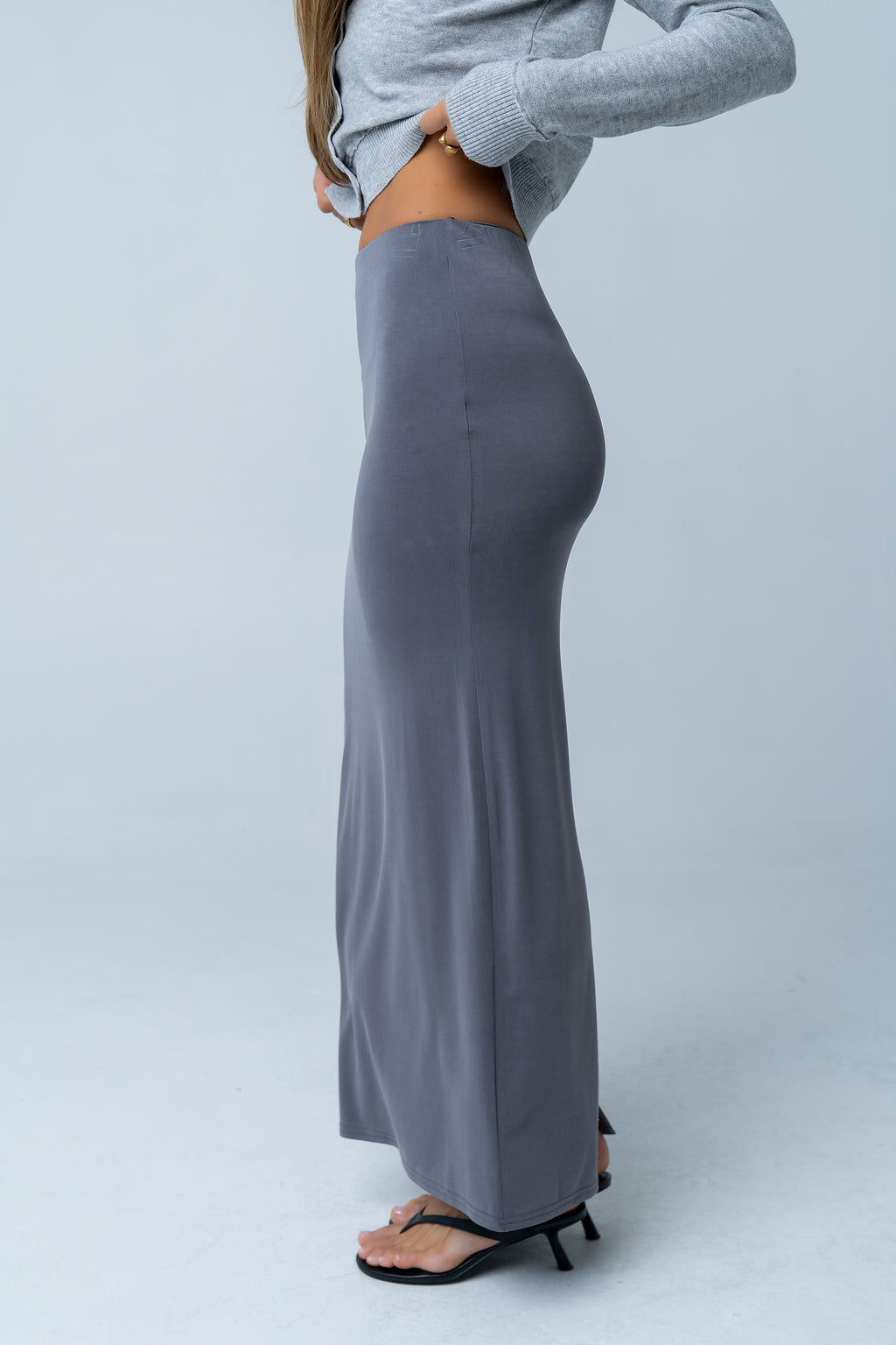 Ariany Maxi Skirt in Charcoal - FINAL SALE