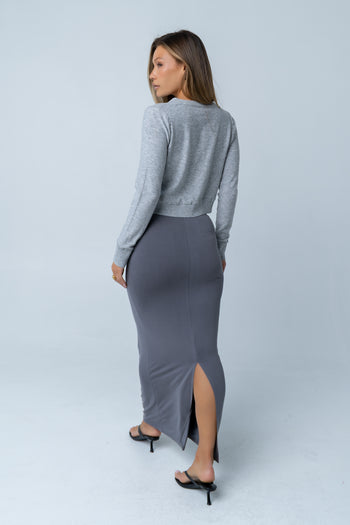 Ariany Maxi Skirt in Charcoal - FINAL SALE