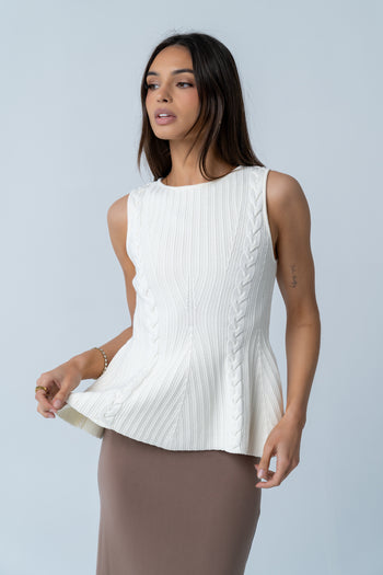 Nona Cable Knit Tank Top