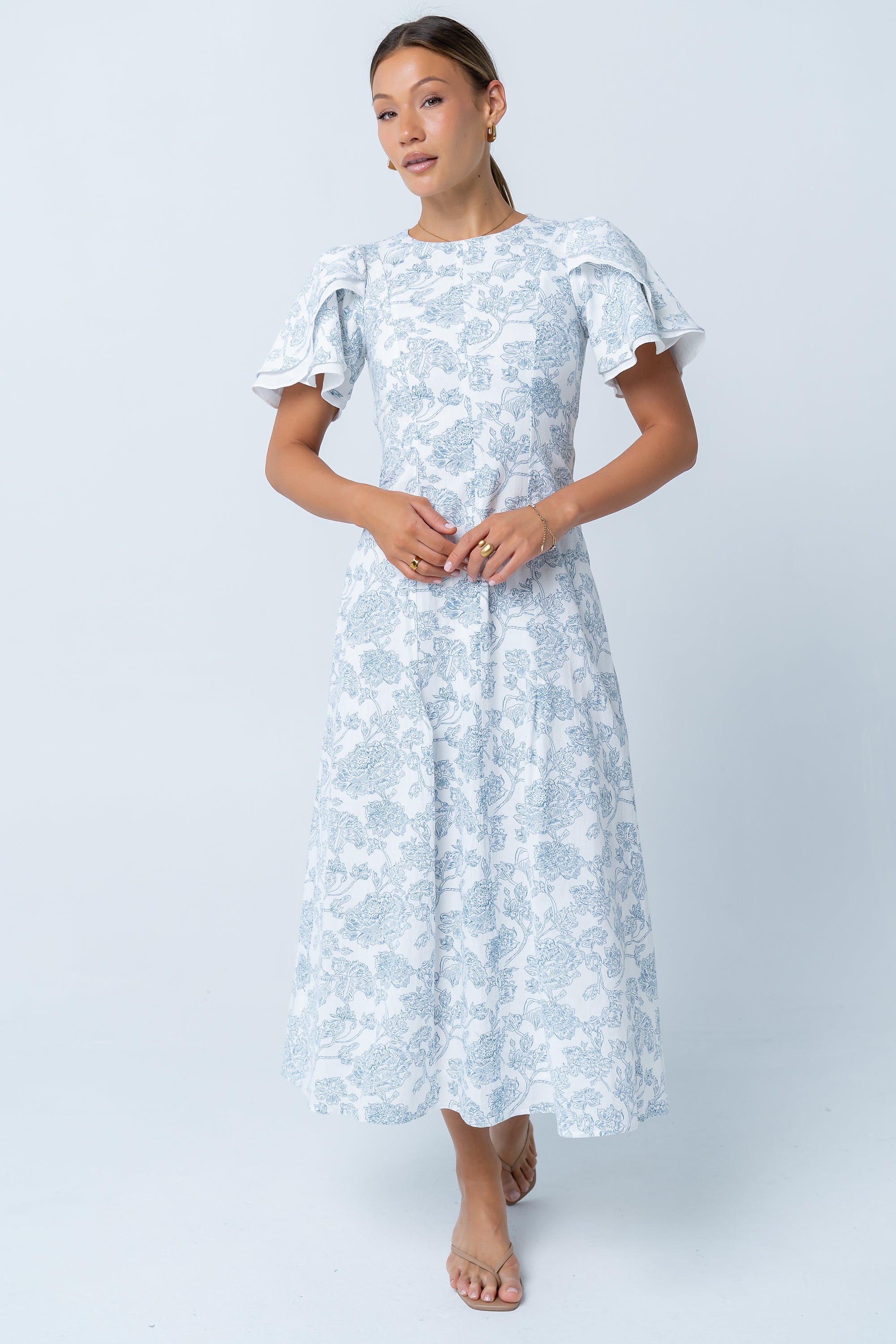 Bethie Petal Sleeve Maxi Dress Bethie Petal Sleeve Maxi Dress