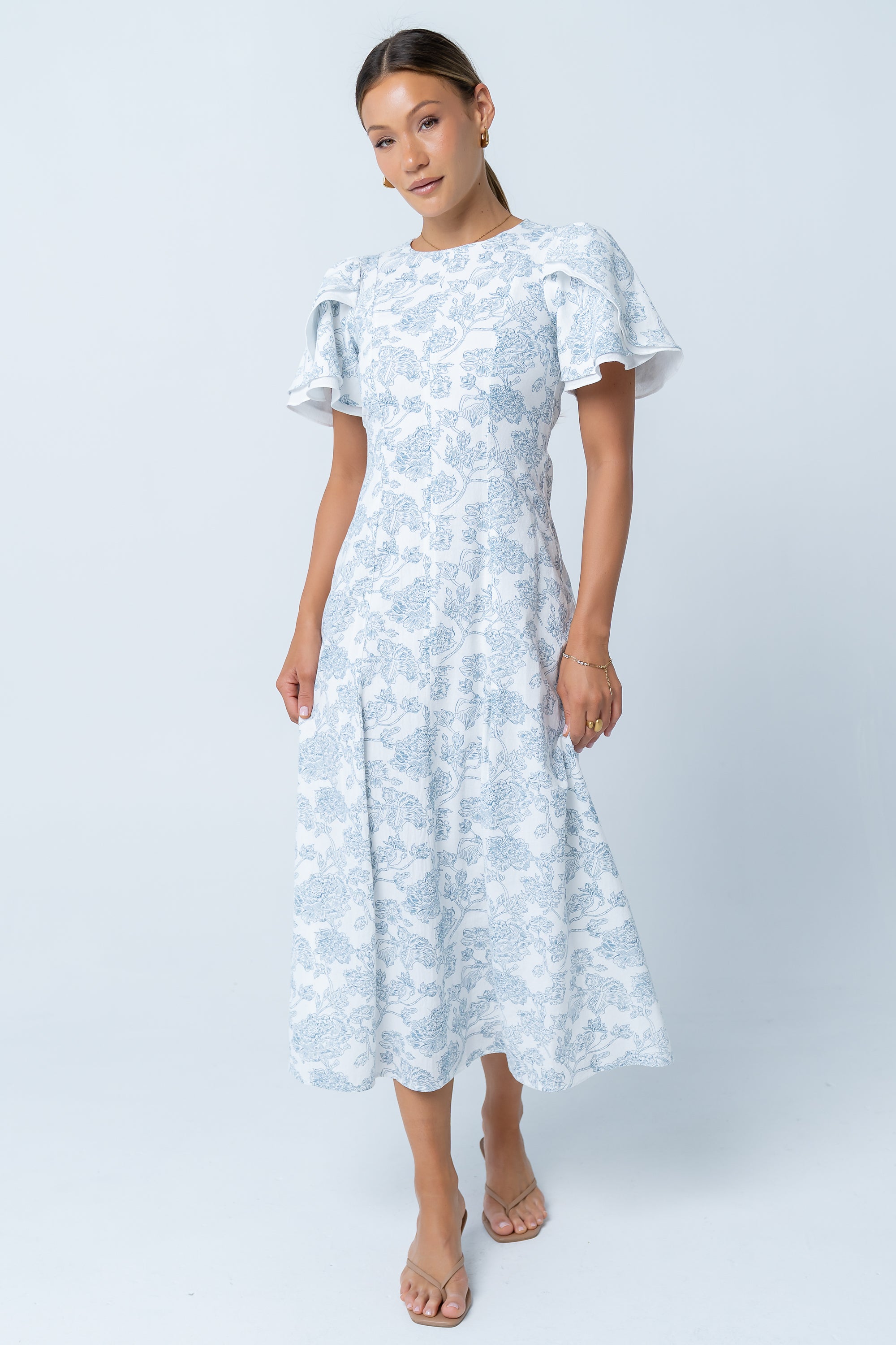 Bethie Petal Sleeve Maxi Dress Bethie Petal Sleeve Maxi Dress