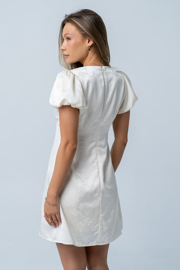 Brenna Floral Mini Dress in Cream