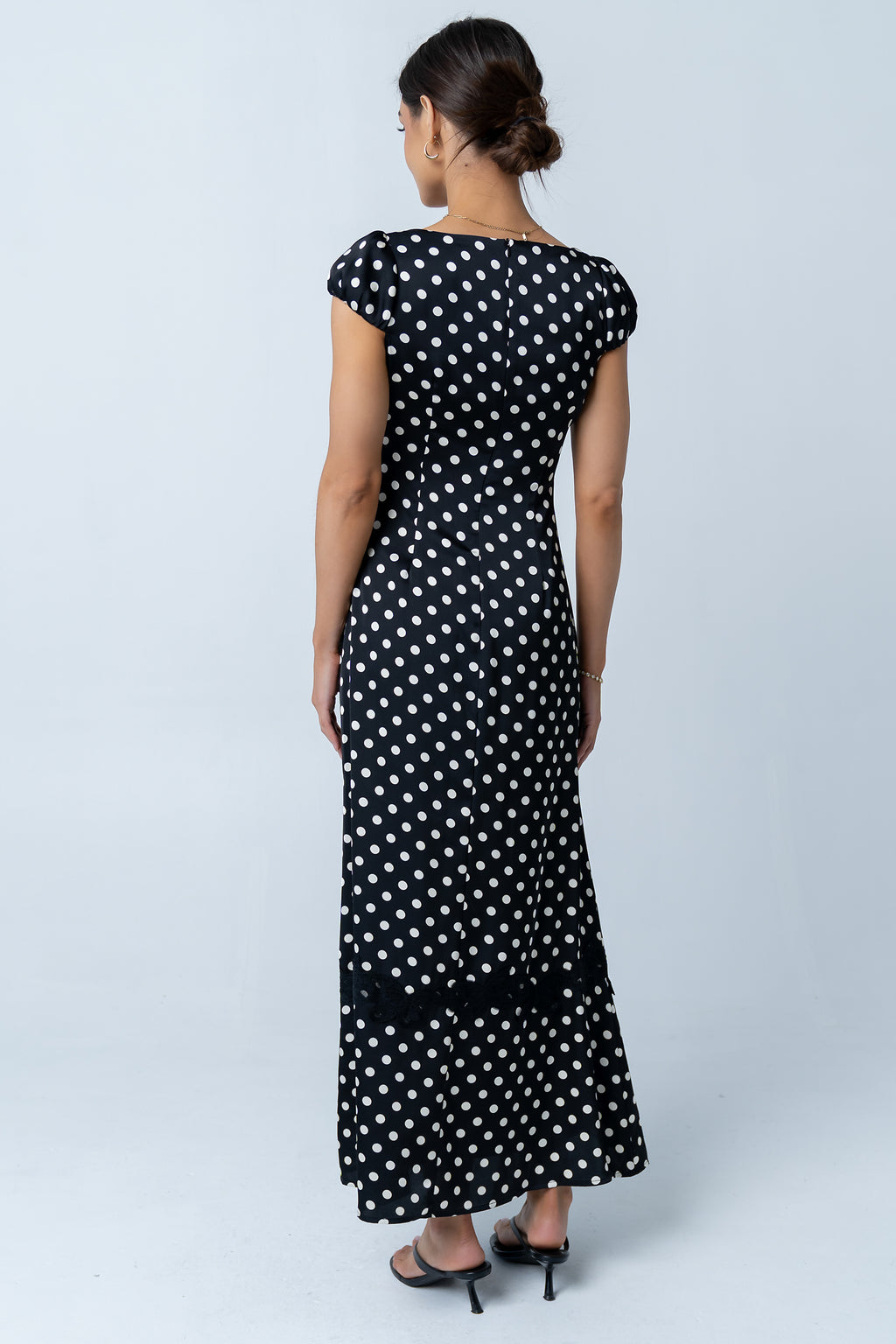böhme Marianna Polka Dot Maxi Dress in Black