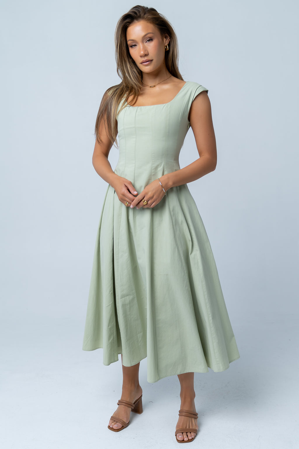 Colin Midi Dress in Sage