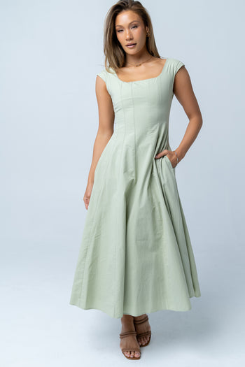 Colin Midi Dress in Sage