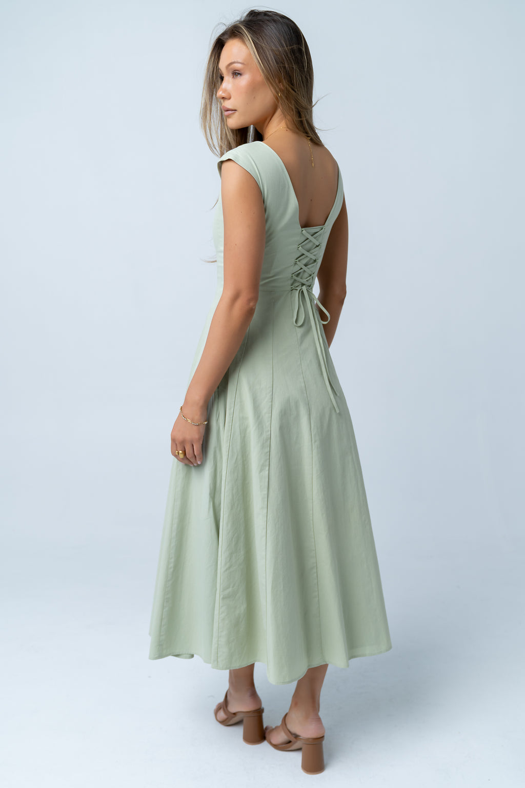 Colin Midi Dress in Sage Colin Midi Dress in Sage