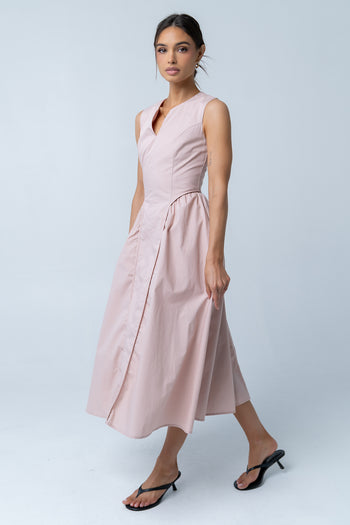 Jaynie Midi Dress in Rose