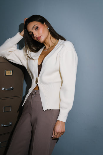 Minnie Knit Cardigan in Cream - FINAL SALE