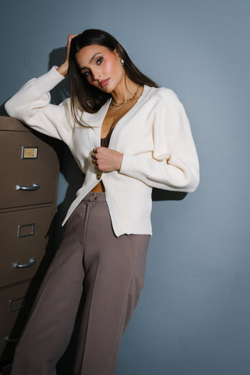 Minnie Knit Cardigan in Cream - FINAL SALE