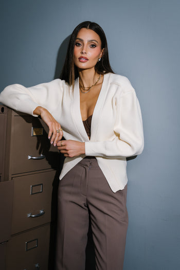 Minnie Knit Cardigan in Cream - FINAL SALE