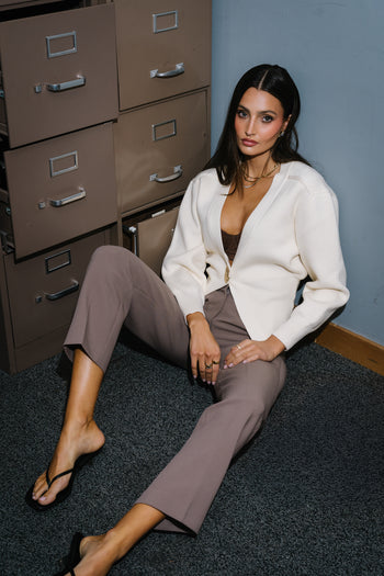 Minnie Knit Cardigan in Cream - FINAL SALE