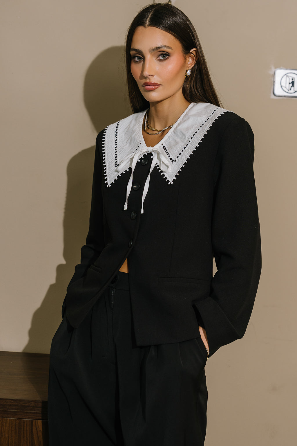 Kalani Collared Blazer in Black