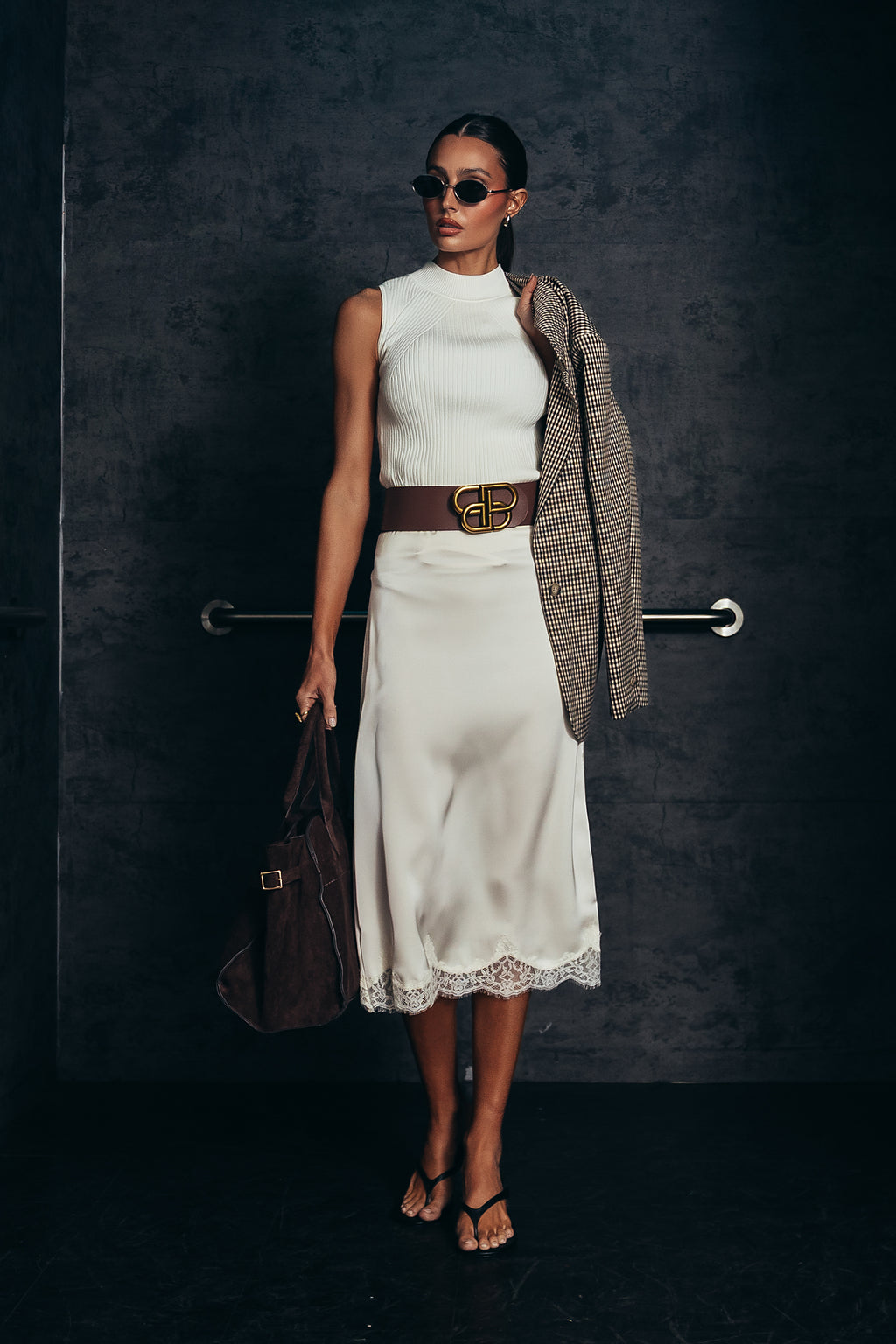 Rika Ribbed Top in Ivory