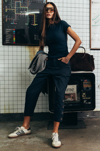 Martha Boatneck Top in Navy