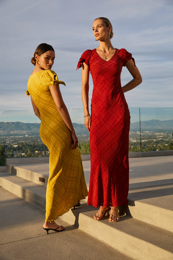 Kimmie Maxi Dress in Red-Brown