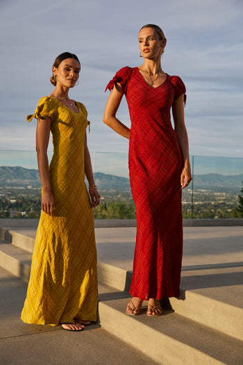 Kimmie Maxi Dress in Red-Brown