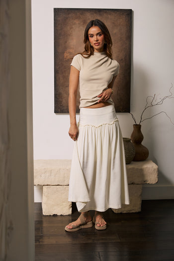 Marilyn Gathered Top in Ecru