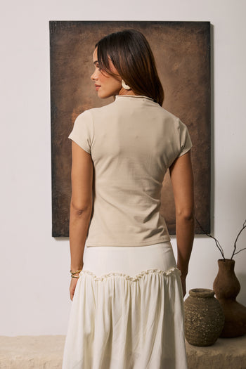 Marilyn Gathered Top in Ecru