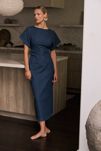 Jeanie Pleated Maxi Dress