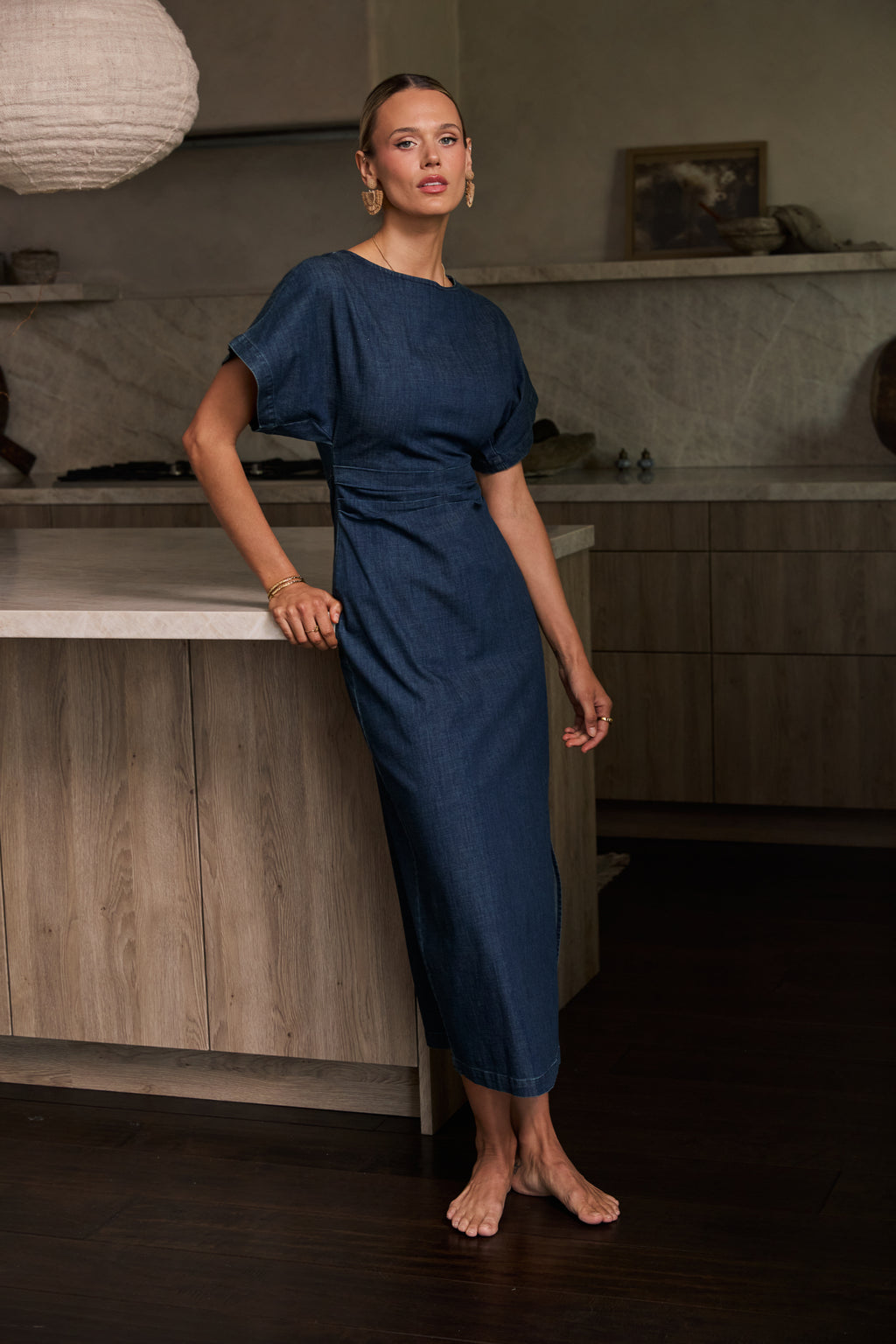 Jeanie Pleated Maxi Dress