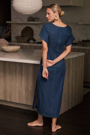 Jeanie Pleated Maxi Dress