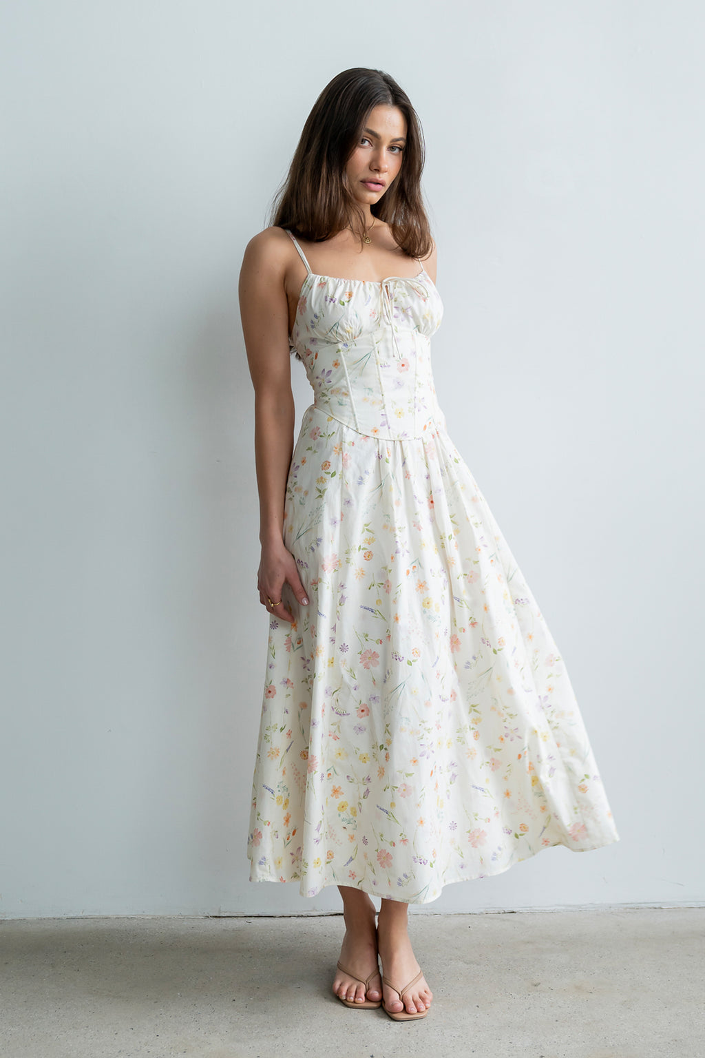 floral midi cocktail dress Quiny Floral Midi Dress