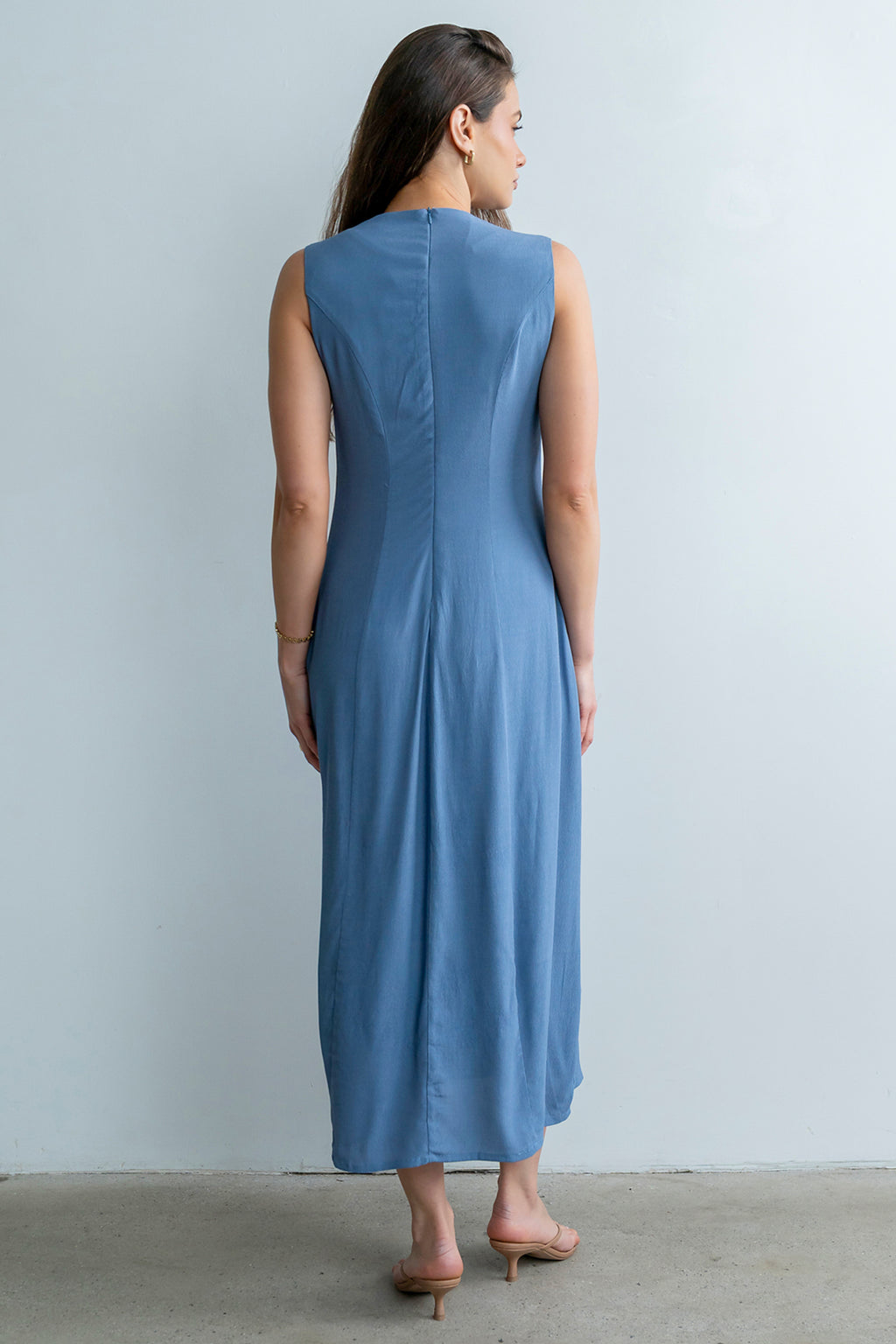 Noah Midi Dress in Blue