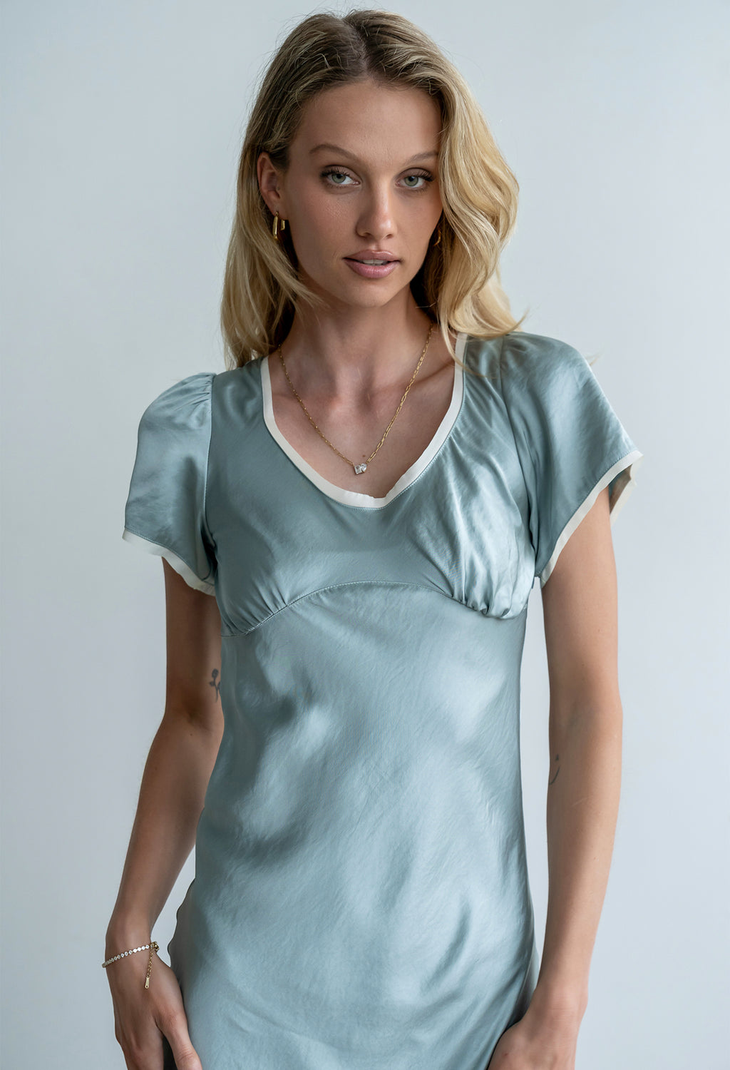 Austia Midi Dress in Light Blue