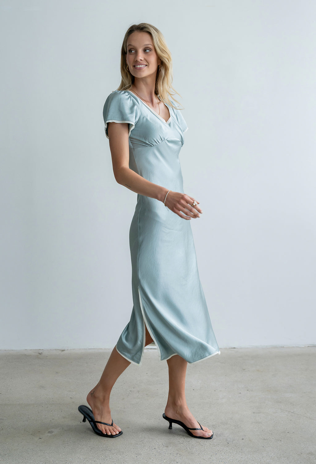 Austia Midi Dress in Light Blue