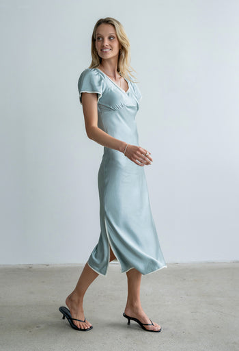 Austia Midi Dress in Light Blue