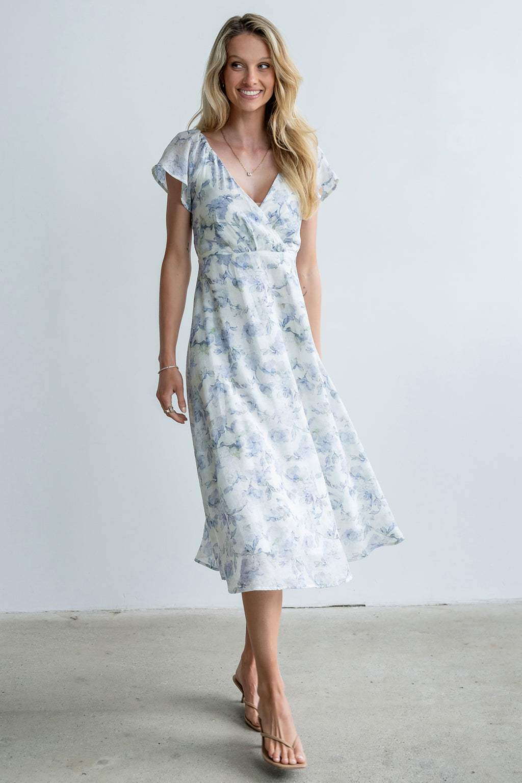 austin floral print midi dress böhme Andie Floral Midi Dress in Ivory