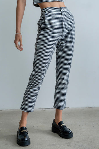 Madie Gingham Pants in Black
